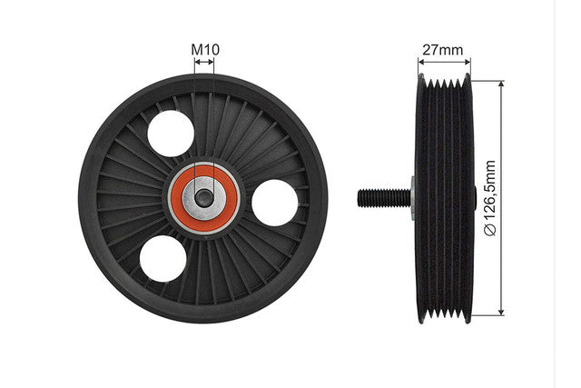 Spanrol, poly V-riem 