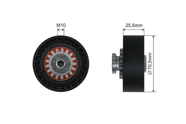 Spanrol, poly V-riem 
