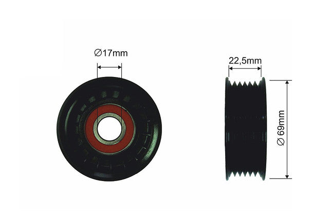Spanrol, poly V-riem 